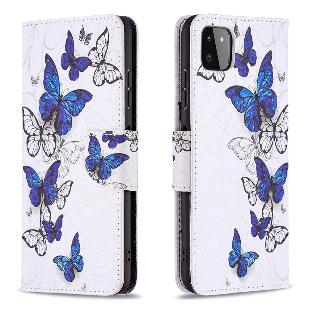 Wallet Stand Design Pattern Printing Flip Leather Phone Case Shell for Samsung Galaxy A22 5G (EU Version)