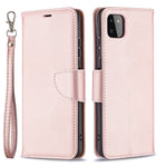 Ensfarvet Litchi-tekstur Wallet Stand Lædercover med Rem til Samsung Galaxy A22 5G (EU Version)