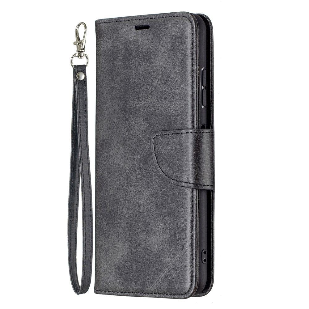 Læderpung-etui med stander og håndrem til Samsung Galaxy A22 5G (EU-version)