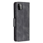 Læderpung-etui med stander og håndrem til Samsung Galaxy A22 5G (EU-version)