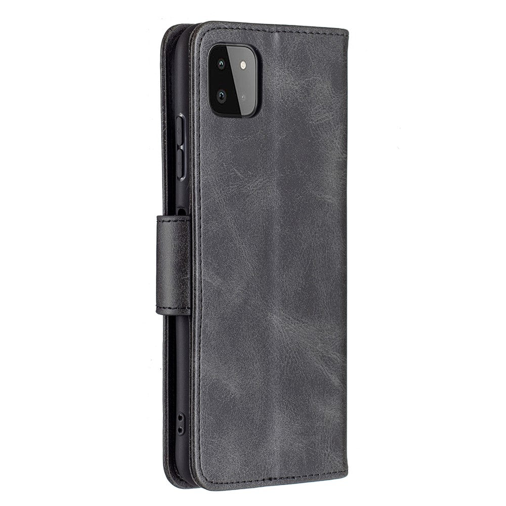 Læderpung-etui med stander og håndrem til Samsung Galaxy A22 5G (EU-version)