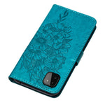 Til Samsung Galaxy A22 5G (EU-version) Imprint Butterfly Læderpung Stativ Etui