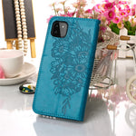 Til Samsung Galaxy A22 5G (EU-version) Imprint Butterfly Læderpung Stativ Etui
