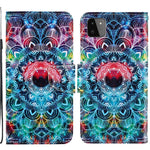 Pungcover med Fuldt Dækkende Mønstertryk i PU Læder til Samsung Galaxy A22 5G (EU Version)