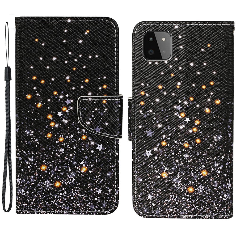 Pattern Printing PU Leather Full Protection Wallet Stand Phone Cover Case for Samsung Galaxy A22 5G (EU Version)