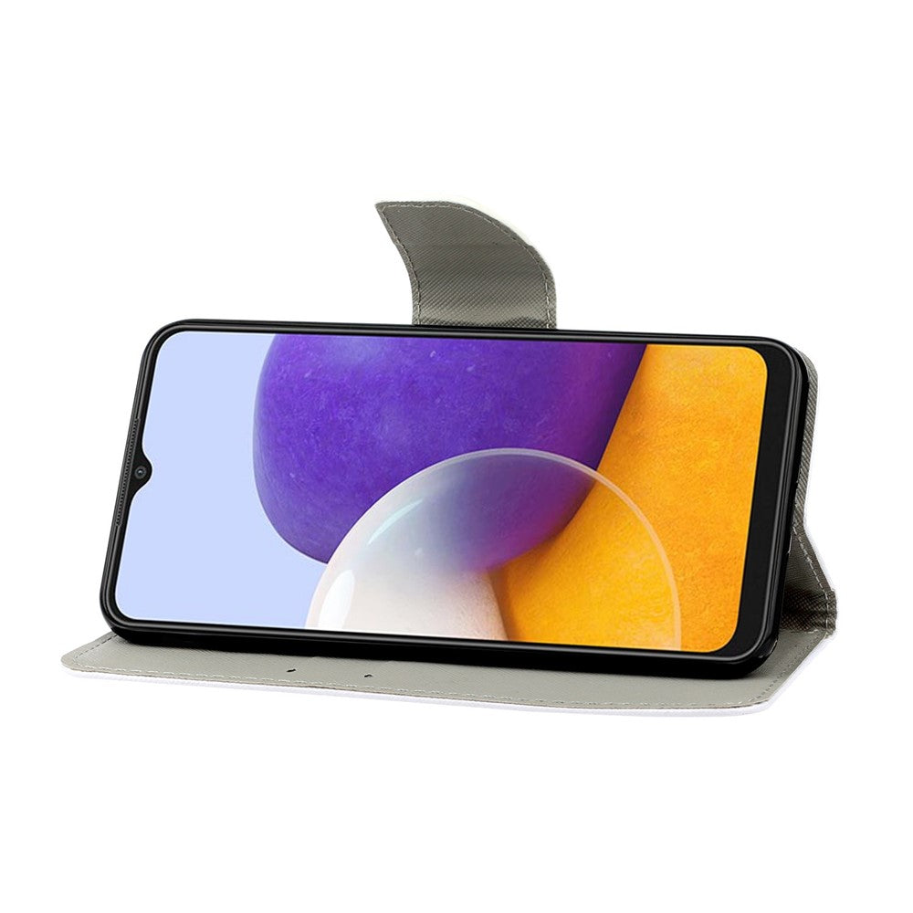 Pattern Printing PU Leather Full Protection Wallet Stand Phone Cover Case for Samsung Galaxy A22 5G (EU Version)
