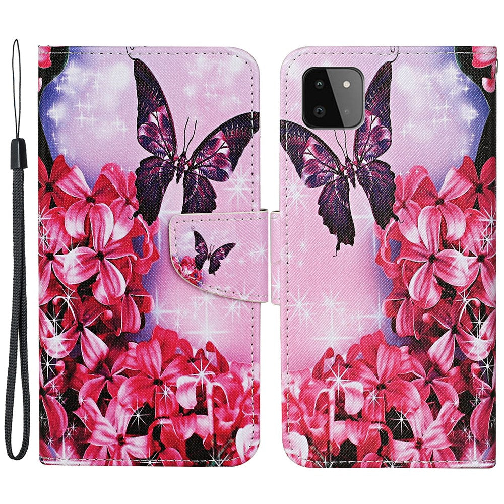 Pattern Printing PU Leather Full Protection Wallet Stand Phone Cover Case for Samsung Galaxy A22 5G (EU Version)
