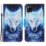 Mønstertryk Læderpung Telefoncover til Samsung Galaxy A22 4G (EU Version)