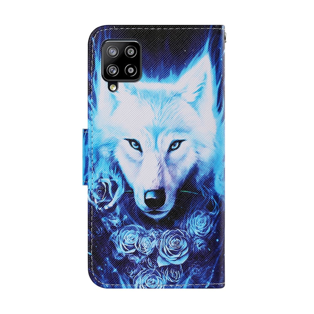 Mønstertryk Læderpung Telefoncover til Samsung Galaxy A22 4G (EU Version)