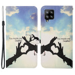 Mønstertrykt PU-lædertelefoncover med krydstekstur til Samsung Galaxy A22 4G (EU-version)