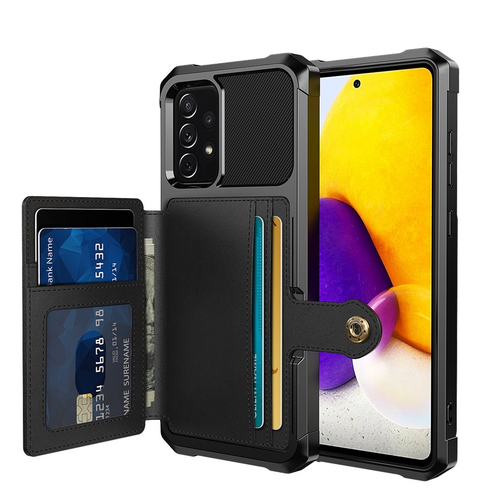 ZM03 För Samsung Galaxy A52 4G / 5G / A52s 5G Skal Läderbelagt TPU mobilskal med Stöd