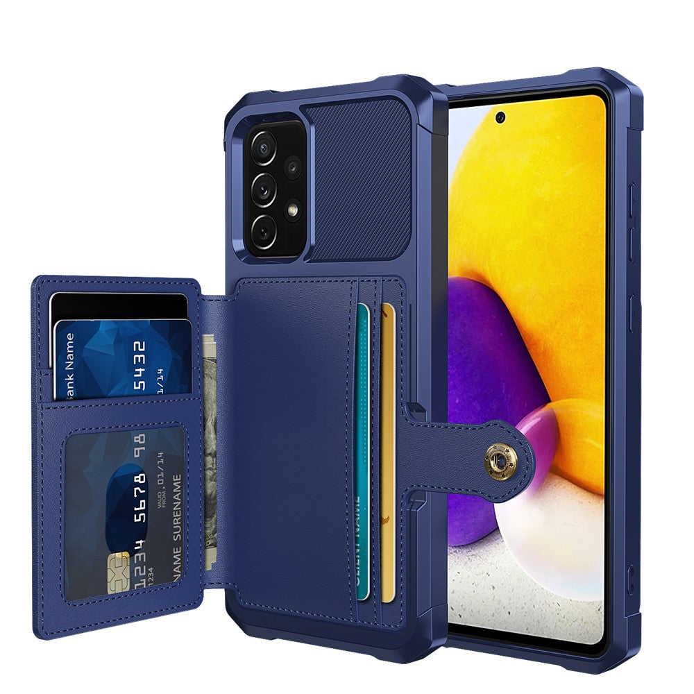ZM03 För Samsung Galaxy A52 4G / 5G / A52s 5G Skal Läderbelagt TPU mobilskal med Stöd