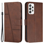 Concise Leather Phone Stand Cover Case for Samsung Galaxy A32 4G (EU Version)