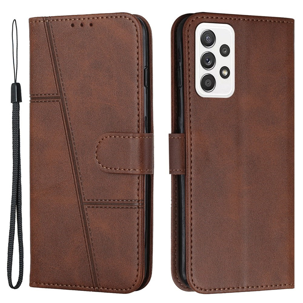 Concise Leather Phone Stand Cover Case for Samsung Galaxy A32 4G (EU Version)