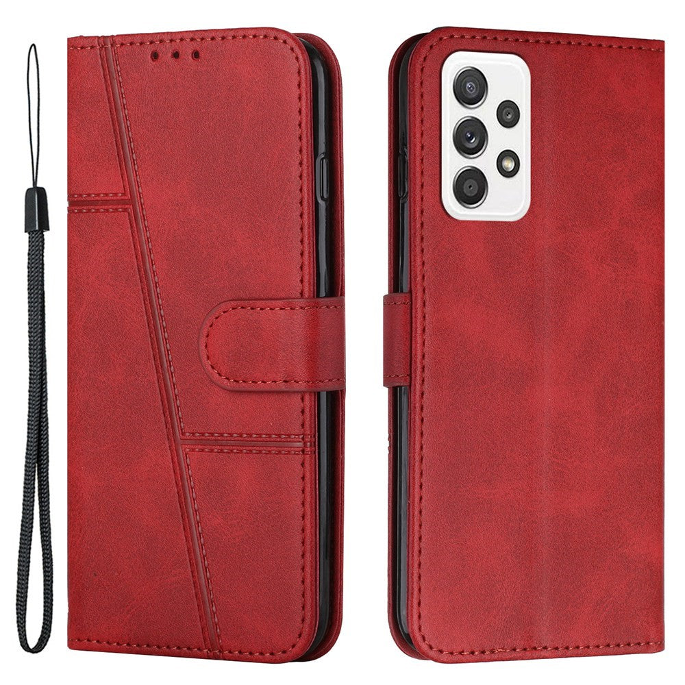 Concise Leather Phone Stand Cover Case for Samsung Galaxy A32 4G (EU Version)
