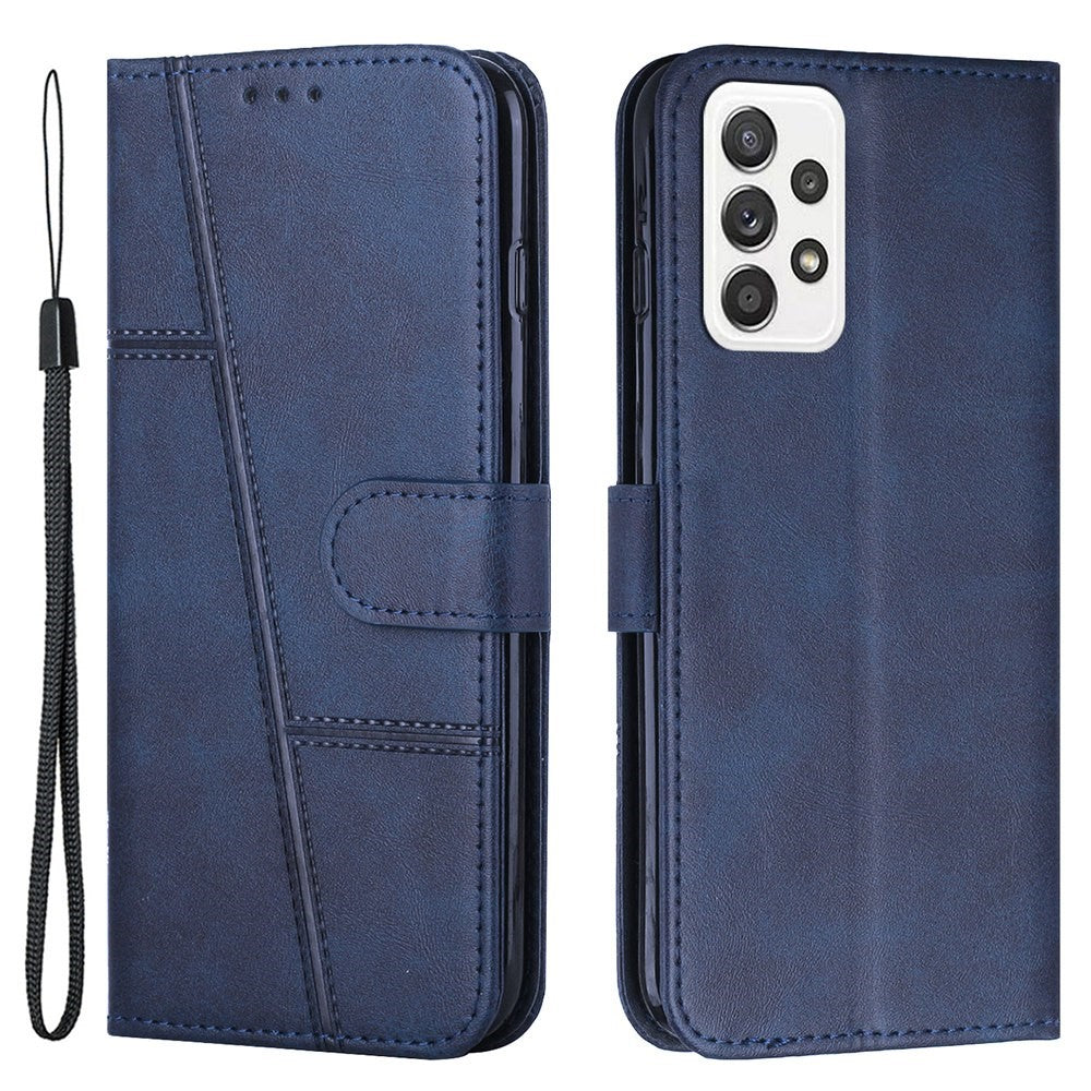 Concise Leather Phone Stand Cover Case for Samsung Galaxy A32 4G (EU Version)
