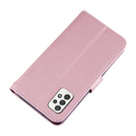 Concise Splicing Leather Phone Cover Stand Case with Wallet and Strap for Samsung Galaxy A52 4G/5G / A52s 5G