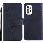 Concise Splicing Leather Phone Cover Stand Case with Wallet and Strap for Samsung Galaxy A52 4G/5G / A52s 5G
