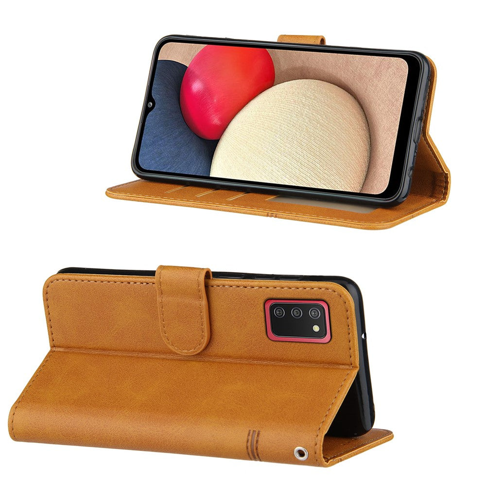 Splidselæder Telefoncover Pung Etui med Stand og Rem til Samsung Galaxy A002s (164.2mm)