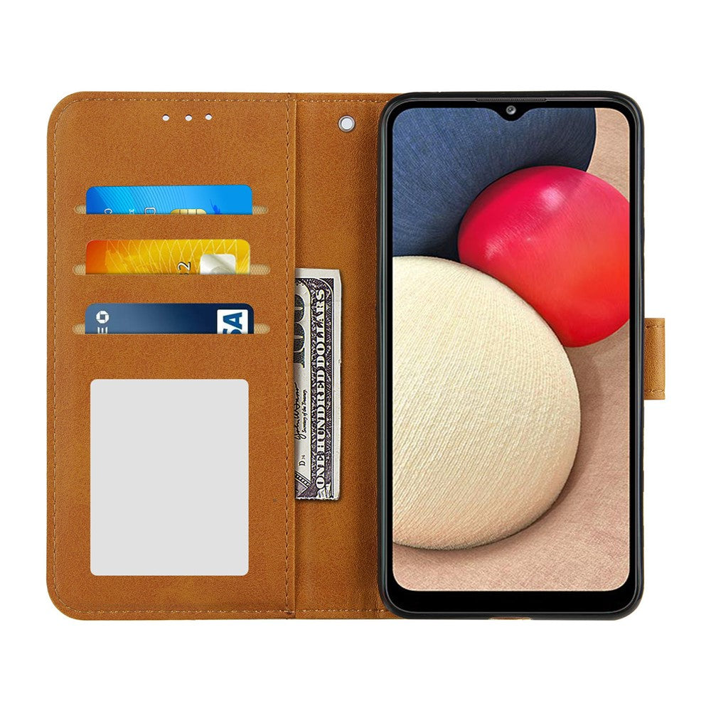 Splidselæder Telefoncover Pung Etui med Stand og Rem til Samsung Galaxy A002s (164.2mm)