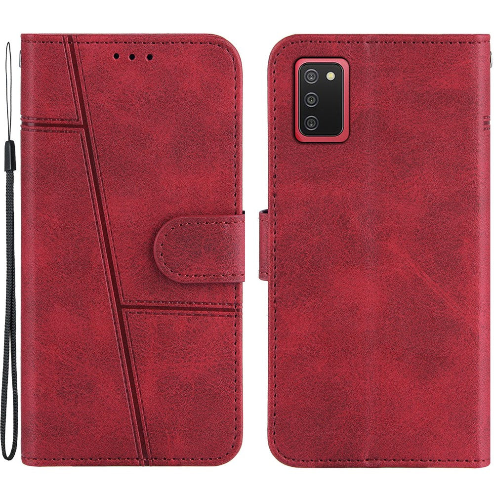 Splidselæder Telefoncover Pung Etui med Stand og Rem til Samsung Galaxy A002s (164.2mm)