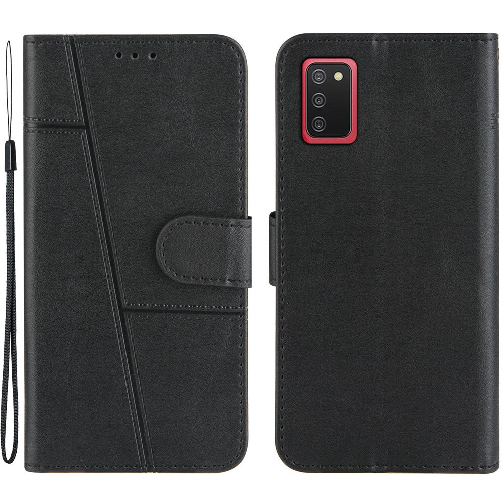 Splidselæder Telefoncover Pung Etui med Stand og Rem til Samsung Galaxy A002s (164.2mm)