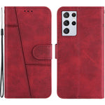Full Protection Splicing Leather Phone Cover Case with Wallet Stand for Samsung Galaxy S21 Ultra 5G