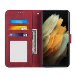 Full Protection Splicing Leather Phone Cover Case with Wallet Stand for Samsung Galaxy S21 Ultra 5G