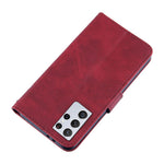 Full Protection Splicing Leather Phone Cover Case with Wallet Stand for Samsung Galaxy S21 Ultra 5G