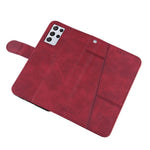 Full Protection Splicing Leather Phone Cover Case with Wallet Stand for Samsung Galaxy S21 Ultra 5G