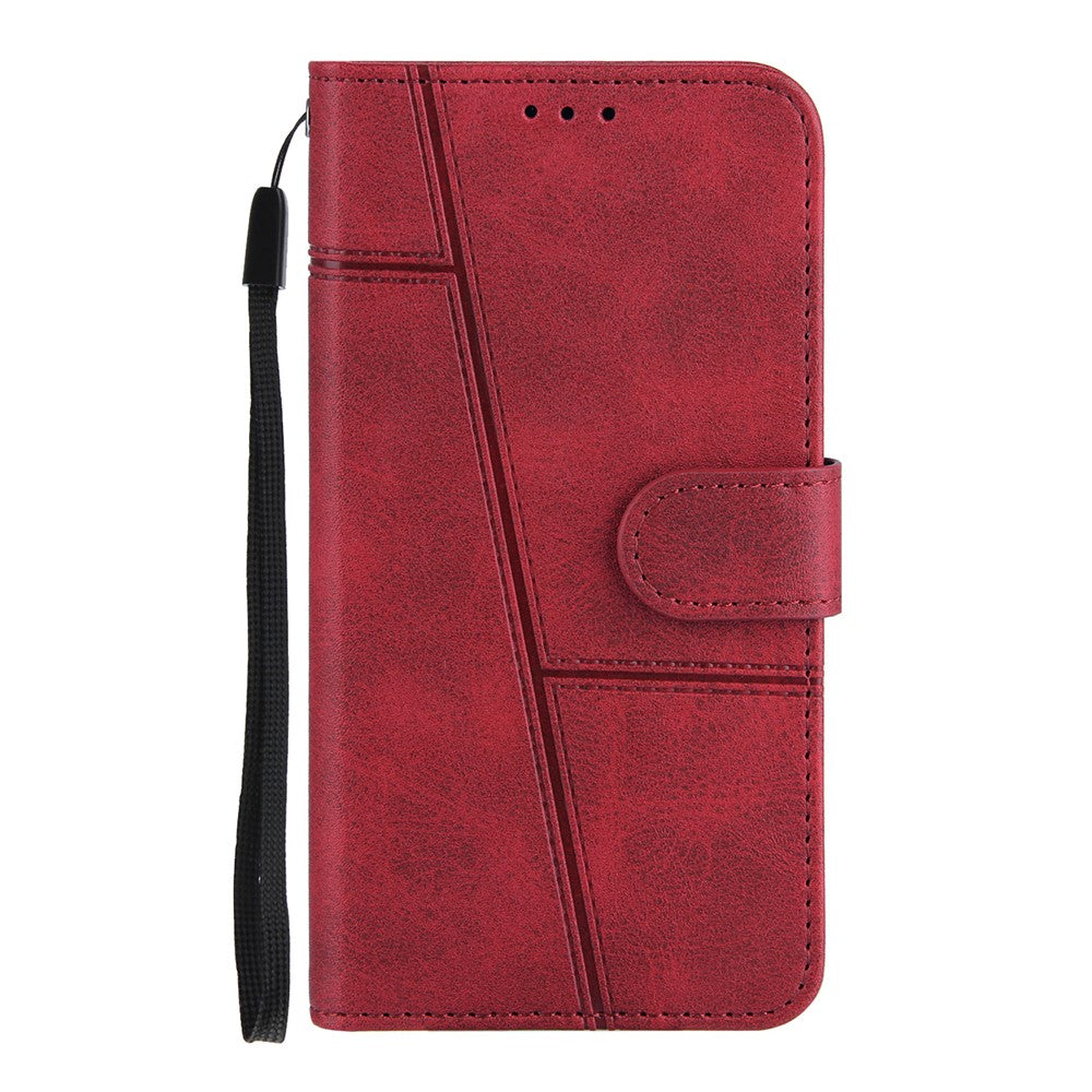 Full Protection Splicing Leather Phone Cover Case with Wallet Stand for Samsung Galaxy S21 Ultra 5G