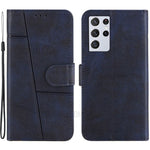 Full Protection Splicing Leather Phone Cover Case with Wallet Stand for Samsung Galaxy S21 Ultra 5G