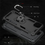Shock-Absorbed PC + TPU Combo Hybrid Phone Shell with Ring Kickstand for Samsung Galaxy A22 5G (EU Version)