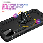 Shock-Absorbed PC + TPU Combo Hybrid Phone Shell with Ring Kickstand for Samsung Galaxy A22 5G (EU Version)