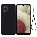 Soft Silicone Mobile Phone Back Case Cover Shell with Lanyard for Samsung Galaxy A22 4G (EU Version)