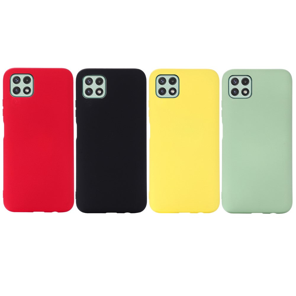 Til Samsung Galaxy A22 5G (EU-version) Flydende Silikone Telefoncover Stødsikkert Beskyttelsescover med Praktisk Rem