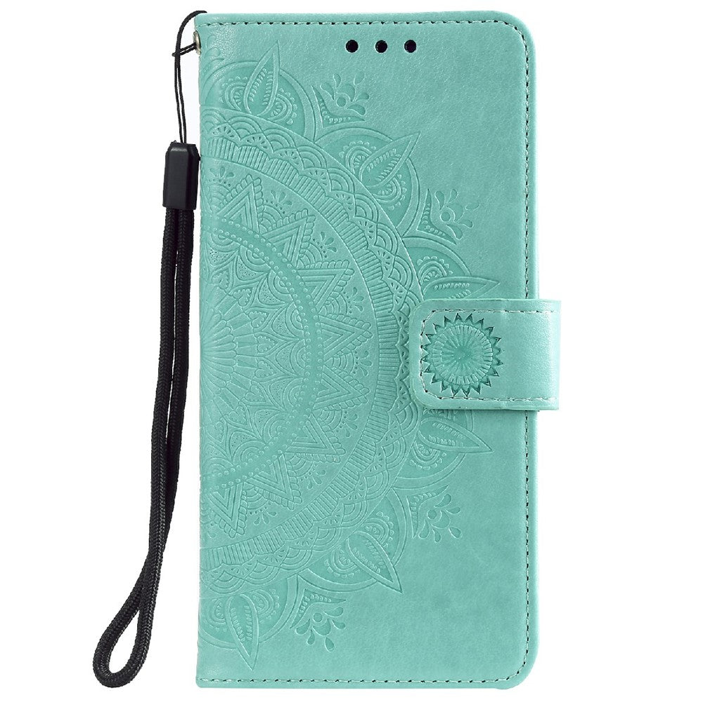 Imprinted Mandala Flower Wallet Leather Stand Case for Samsung Galaxy A03s (166.5mm)