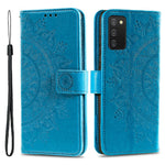 Imprinted Mandala Flower Wallet Leather Stand Case for Samsung Galaxy A03s (166.5mm)