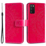 Imprinted Mandala Flower Wallet Leather Stand Case for Samsung Galaxy A03s (166.5mm)