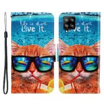 Mønstertryk Design Premium PU Læder Magnetisk Klap Flip Folio Beskyttende Pung Stander Cover til Samsung Galaxy A22 4G (EU Version)