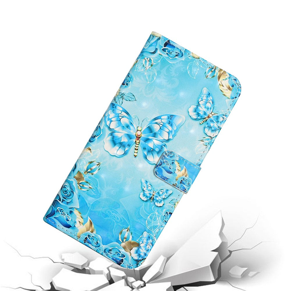 3D-mönstertryck PU-läder flip-plånboksfodral med stativ, magnetisk stängning, skyddande fodral till Samsung Galaxy A12