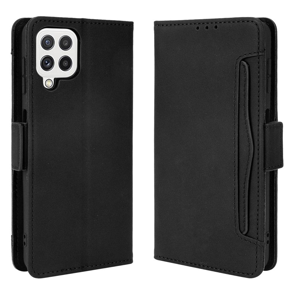 Wallet Stand Leather Phone Case Cover with Multiple Card Slots for Samsung Galaxy A22 4G (EU Version)