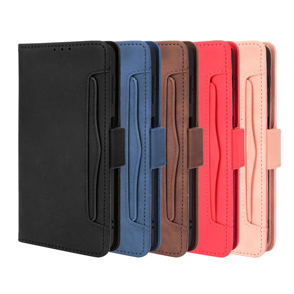 Wallet Stand Leather Phone Case Cover with Multiple Card Slots for Samsung Galaxy A22 4G (EU Version)