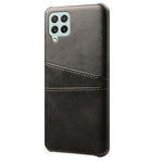 Anti-Drop PU-læderbelagt hårdt PC-cover med dobbelte kortlommer designet til Samsung Galaxy A22 4G (EU-version)