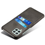 Anti-Drop PU-læderbelagt hårdt PC-cover med dobbelte kortlommer designet til Samsung Galaxy A22 4G (EU-version)