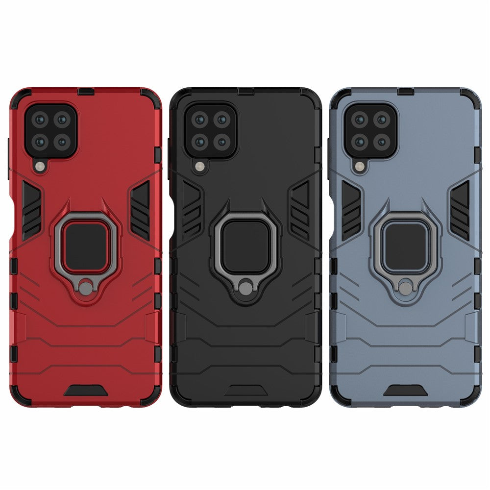 PC TPU Hybrid Phone Case Cover with Ring Holder Kickstand for Samsung Galaxy A22 4G (EU Version)