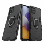 PC TPU Hybrid Phone Case Cover with Ring Holder Kickstand for Samsung Galaxy A22 4G (EU Version)