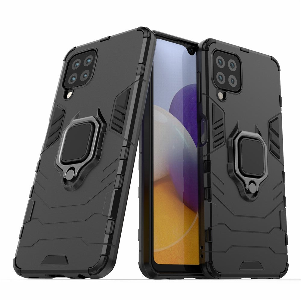 PC TPU Hybrid Phone Case Cover with Ring Holder Kickstand for Samsung Galaxy A22 4G (EU Version)