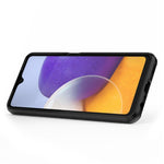 PC TPU Hybrid Phone Case Cover with Ring Holder Kickstand for Samsung Galaxy A22 4G (EU Version)