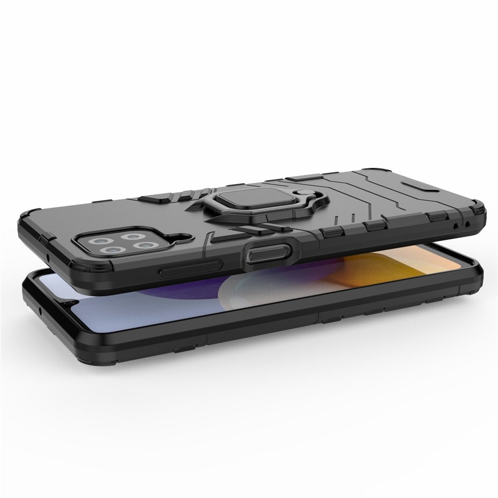 PC TPU Hybrid Phone Case Cover with Ring Holder Kickstand for Samsung Galaxy A22 4G (EU Version)